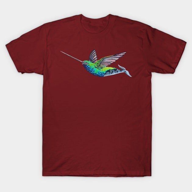 Narwhal Hummingbird T-Shirt by RaLiz